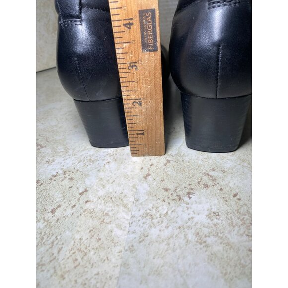 Clarks Black Leather Womens Heeled Loafers Casual Comfort Workwear - Picture 5 of 7